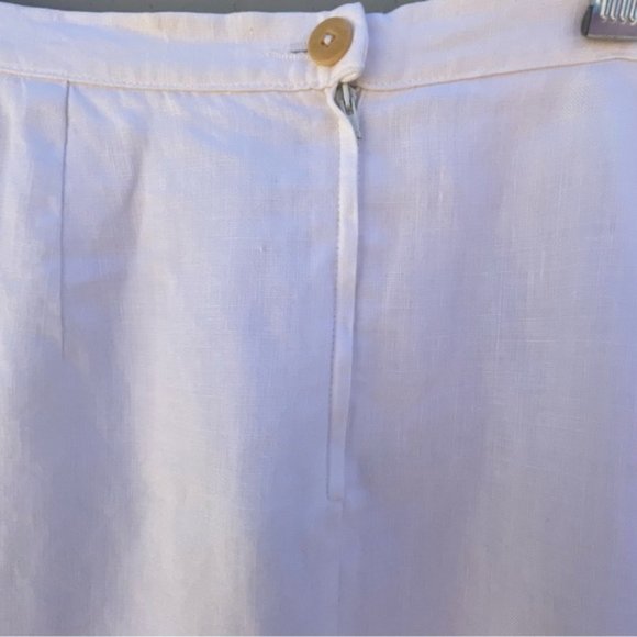 Vintage Giorgio Armani Women's Ivory Draped Linen Wrap Skirt Size 10 - Picture 6 of 13